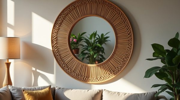 Réinventer la décoration intérieure avec un miroir rond rotin