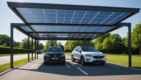 Carport solaire : une structure résistante aux intempéries